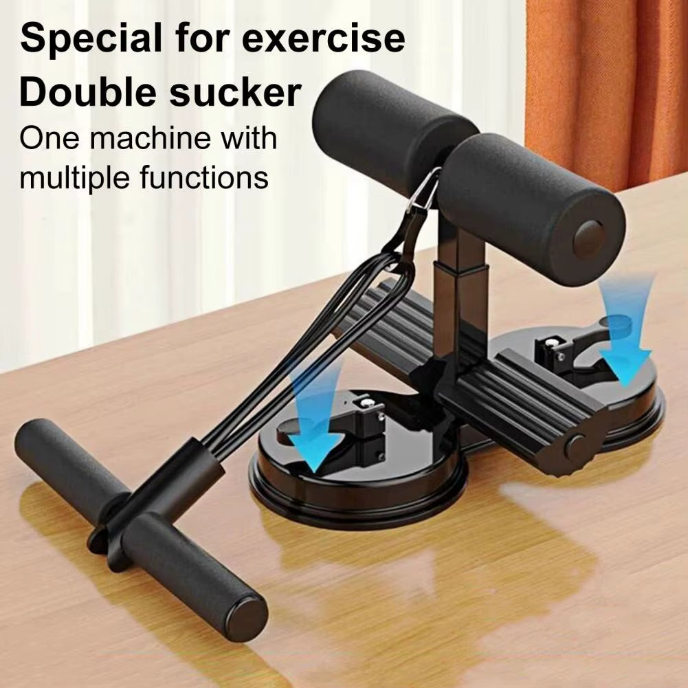 CoreMax™ Sit-Up Assistant Bar with Resistance Band – Dual Suction Home Gym Trainer